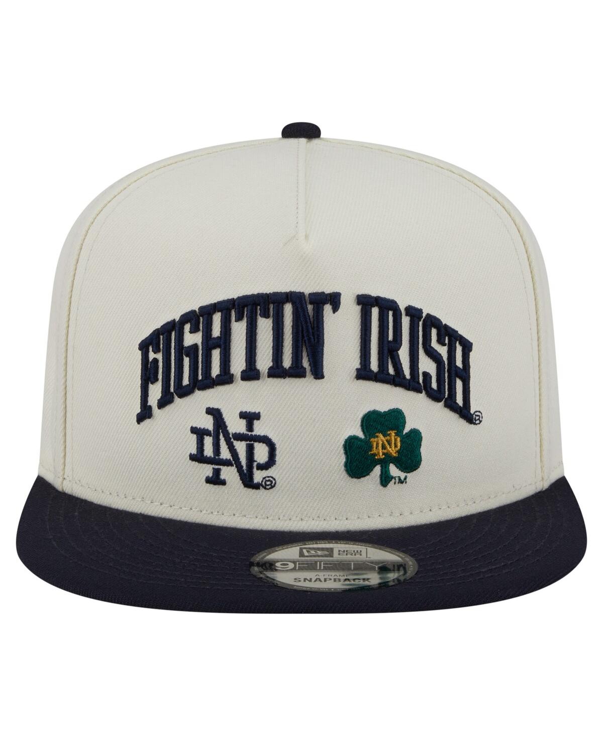 NEW ERA MEN'S WHITE NOTRE DAME FIGHTING IRISH COLLEGIATE 9FIFTY A-FRAME SNAPBACK HAT 