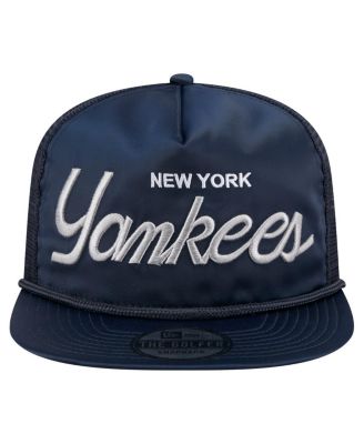 Men's Navy New York Yankees Retro Satin Script Golfer Adjustable Hat
