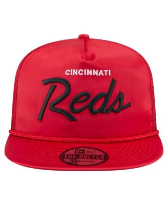 Men's Red Cincinnati Reds Retro Satin Script Golfer Adjustable Hat