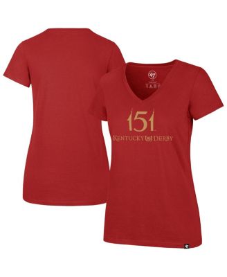 '47 Brand - Women's Red 151st Kentucky Derby V-Neck T-Shirt