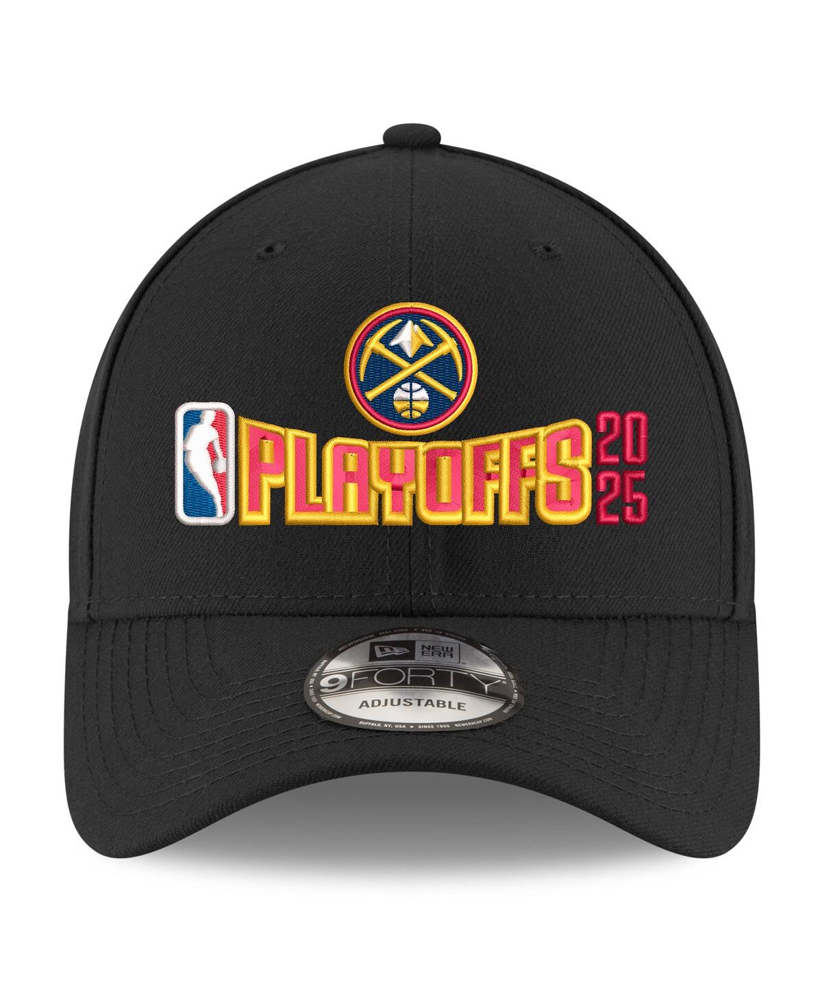NEW ERA MEN'S BLACK DENVER NUGGETS 2025 NBA PLAYOFFS 9FORTY ADJUSTABLE HAT 