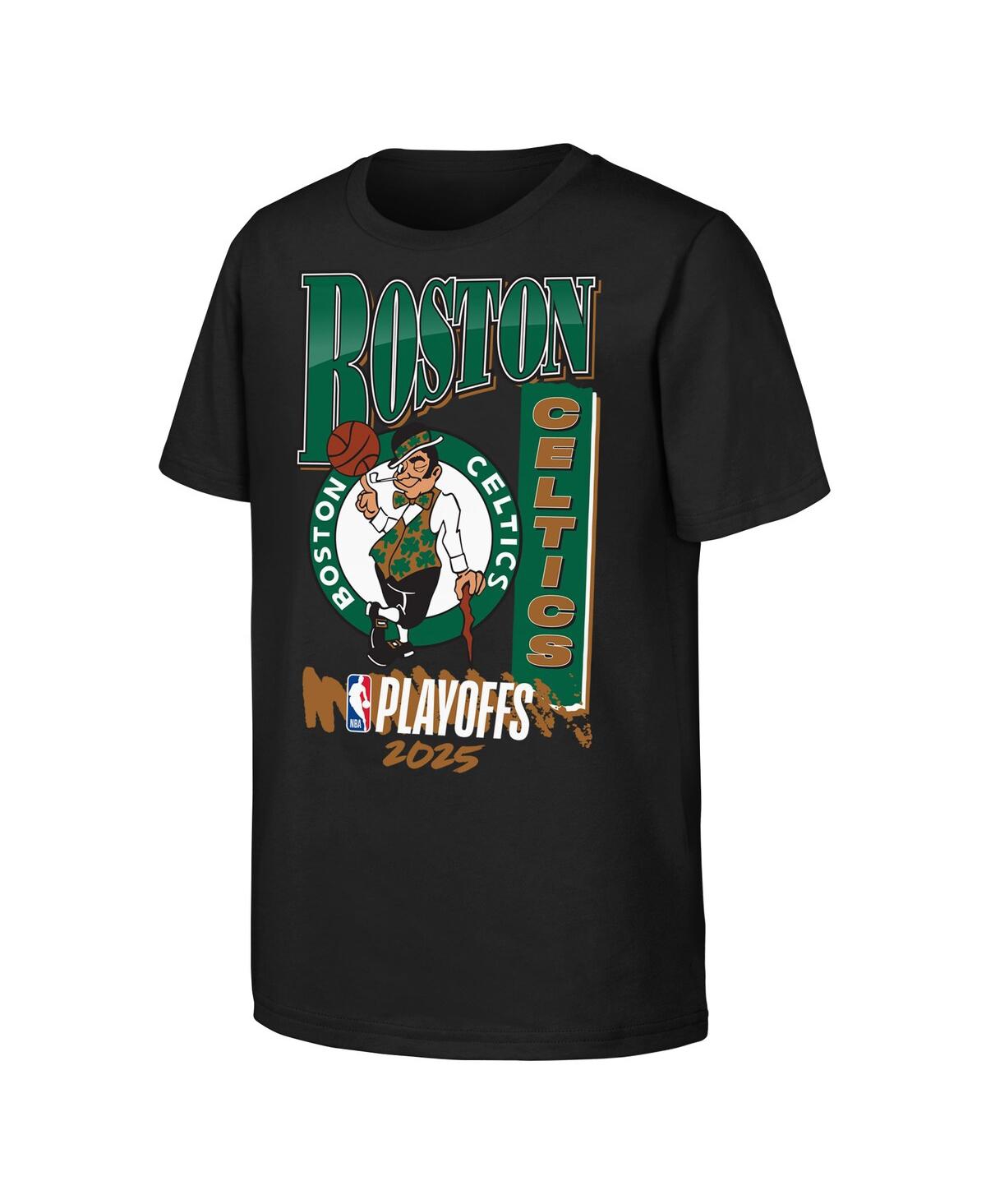 Outerstuff Big Boys And Girls Black Boston Celtics 2025 Nba Playoffs Hype T-shirt