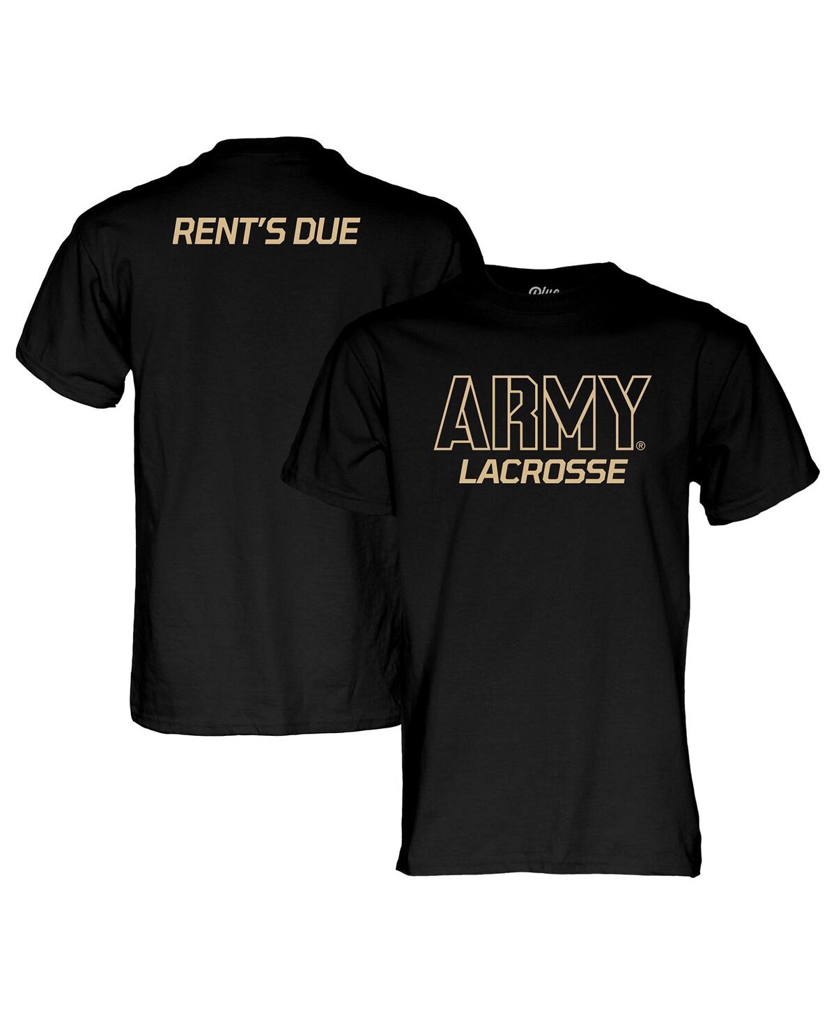 Men's and Women's Black Army Black Knights Lacrosse Rents Due T-Shirt - Black