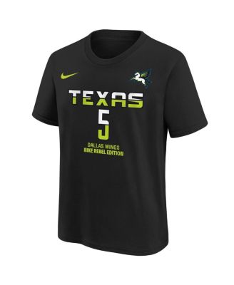 Big Boys and Girls Paige Bueckers Black Dallas Wings 2025 WNBA Draft Rebel Name Number T-Shirt