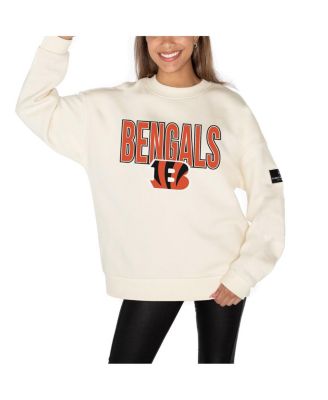 Gameday Couture - Women's Cream Cincinnati Bengals Premium Fleece Drop Shoulder Pullover Sweatshirt