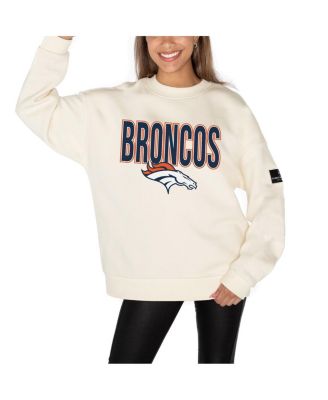 Gameday Couture - Women's Cream Denver Broncos Premium Fleece Drop Shoulder Pullover Sweatshirt