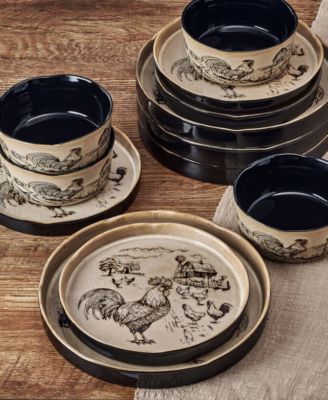 Farmyard Rooster 12 Pc. Dinnerware Set, Service for 4