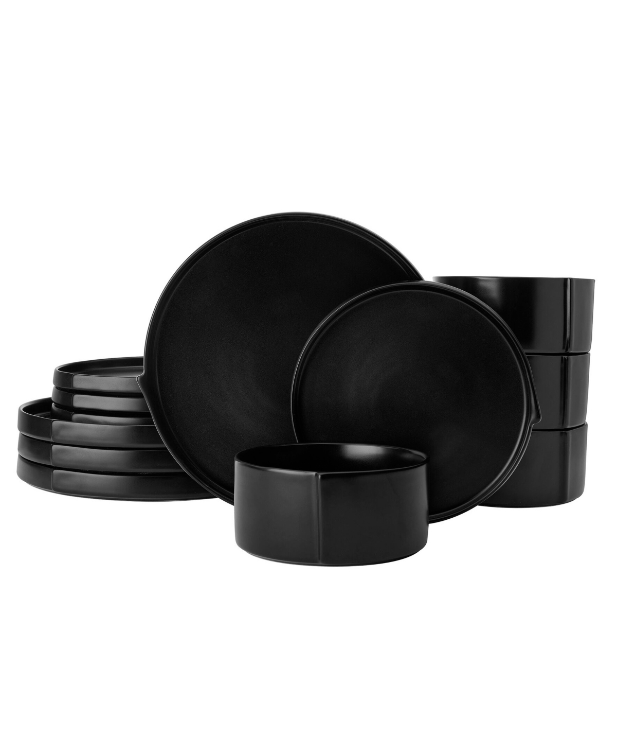 Contemporary Edge 12-Pc. Dinnerware Set, Service for 4 - Black