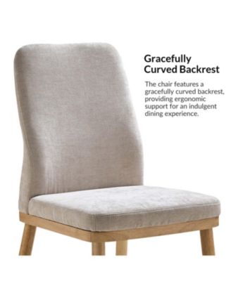  Set of 2  Wood & Upholstered  Ergonomic Design, Easy to Assemble  Dining Chairs