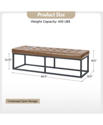 Amalia Mid-century Modern Bench with Button-tufted