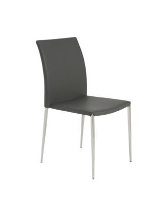 Set of 2 Faux Leather Steel Stacking Chairs for Dining Room or Office Seating