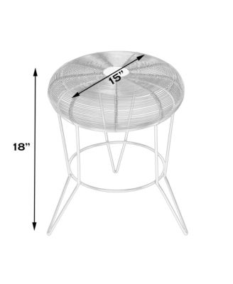 Contemporary Round Top End Table with Wire Base for Living Room