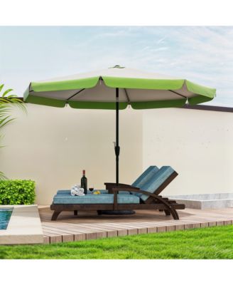 10 ft tassel umbrella, outdoor umbrella with tilt and crank for garden, deck, backyard, pool and beach, green