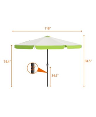 10 ft tassel umbrella, outdoor umbrella with tilt and crank for garden, deck, backyard, pool and beach, green