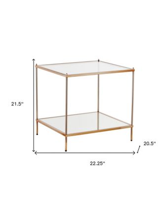 Glass Square End Table with Minimalist Design for Living Room