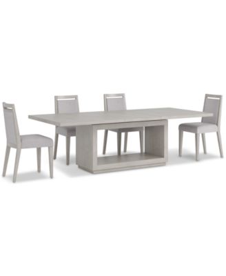 Tivie 5-Pc. Dining Set (Rectangular Table & 4 Wood Dining Chairs)
