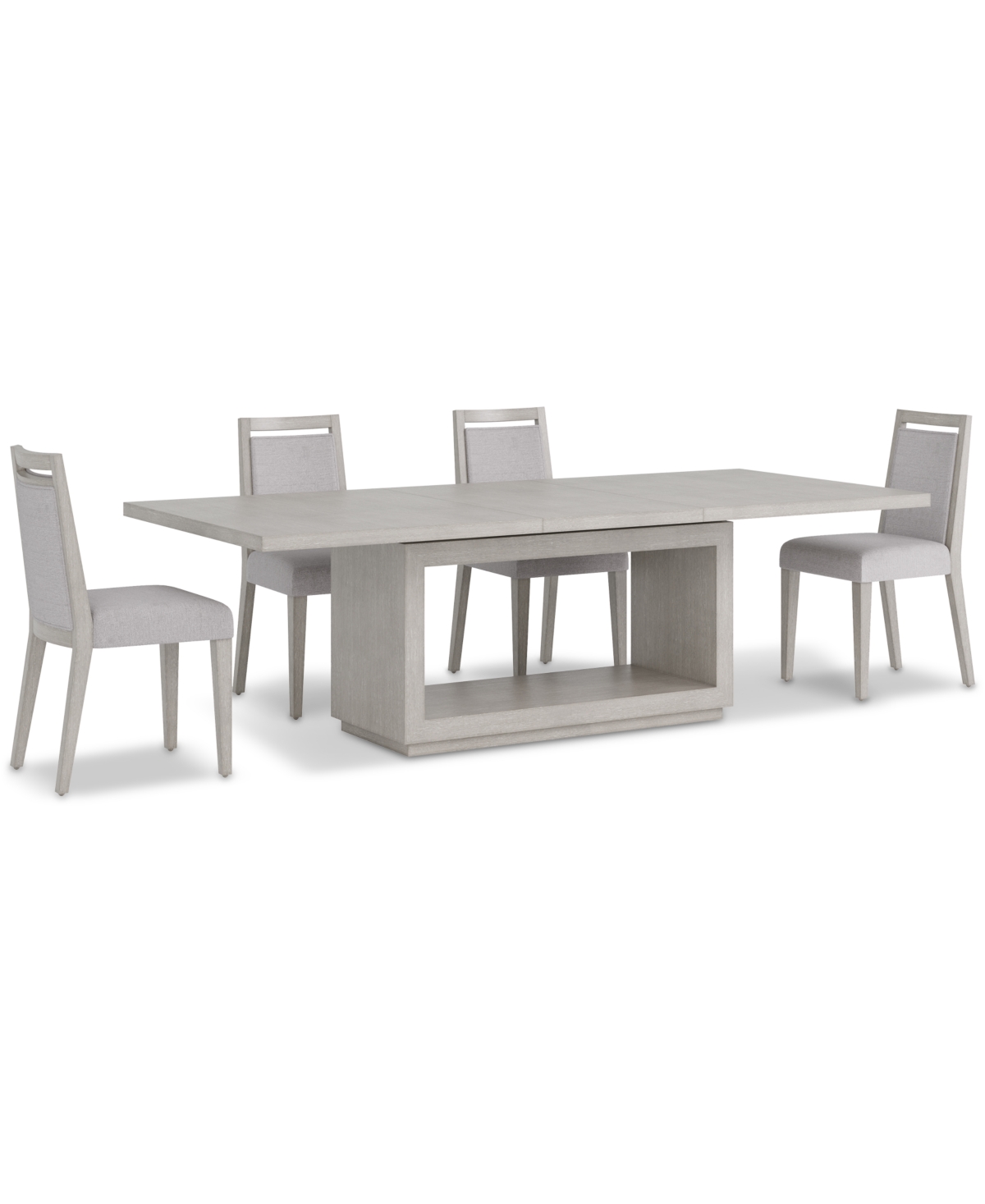 Macy's Tivie 5-pc. Dining Set (rectangular Table & 4 Wood Dining Chairs) In Gray