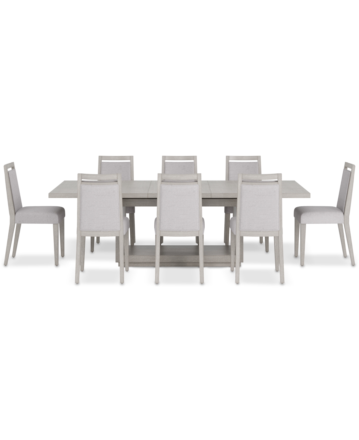 Macy's Tivie 9-pc. Dining Set (rectangular Table & 8 Wood Dining Chairs) In Gray