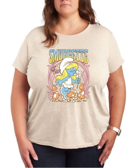 Женская футболка Hybrid Apparel Plus Size The Smurfette Graphic, цвет: Бежевый / Хаки