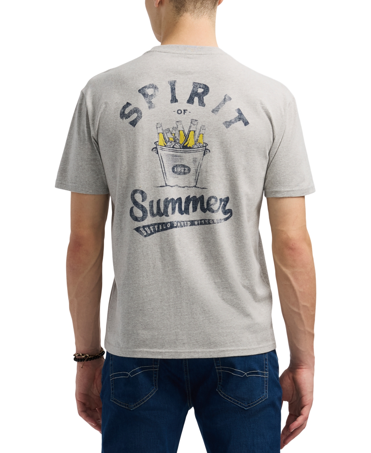 Men's Thirstk Short Sleeve Crewneck Spirit of Summer Graphic T-Shirt - Heather Grey