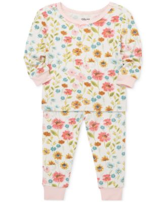 Baby Girls Floral Pajamas, 4 Piece Set