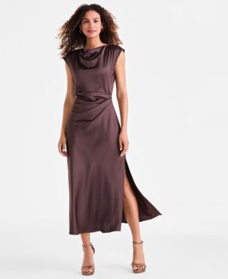 sachin and babi light blue dress Sam Edelman Women's Cap-Sleeve Side-Slit Midi Dress