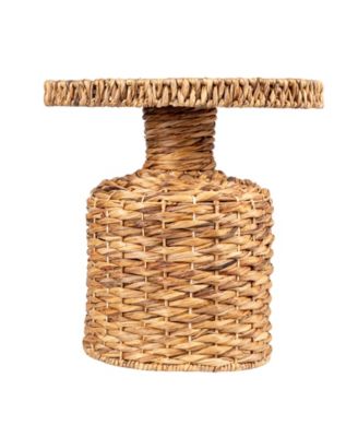 18.2" Water Hyacinth Hand-Woven Round Table