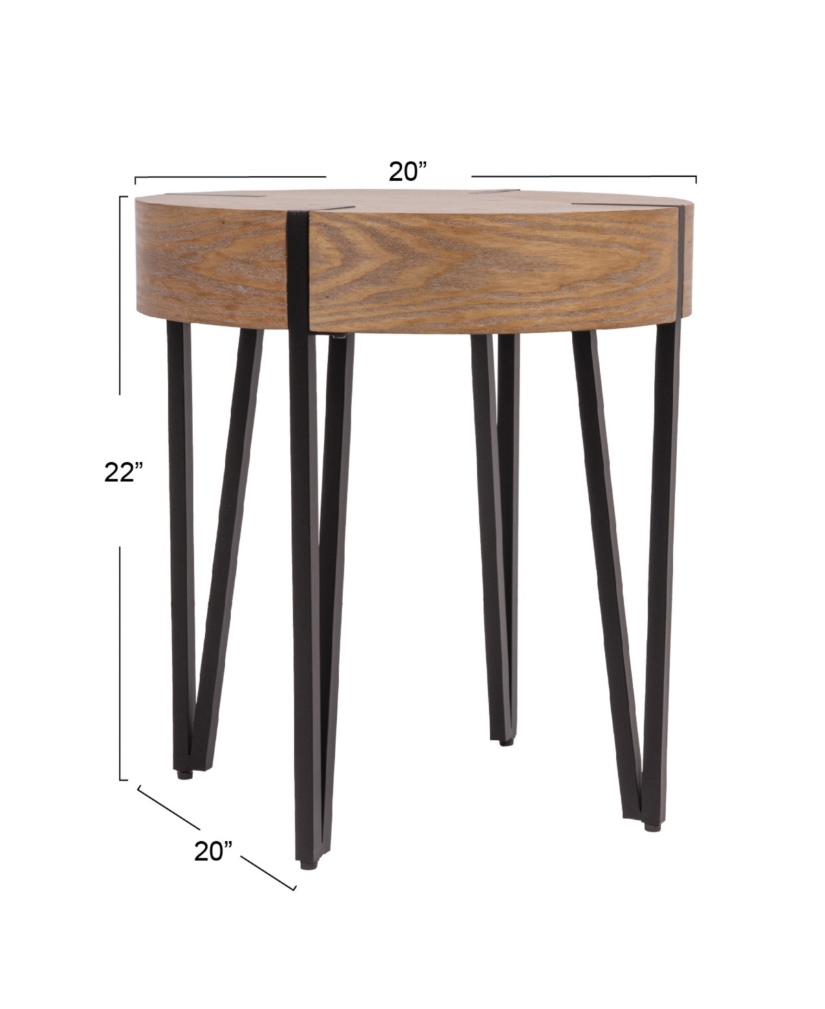 Creative Co-op 8.27" Mango Wood Astoria Round End Table