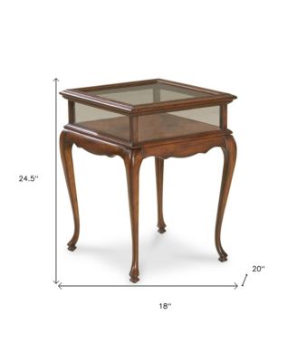 Tempered Glass Rectangular End Table with Polished Edges