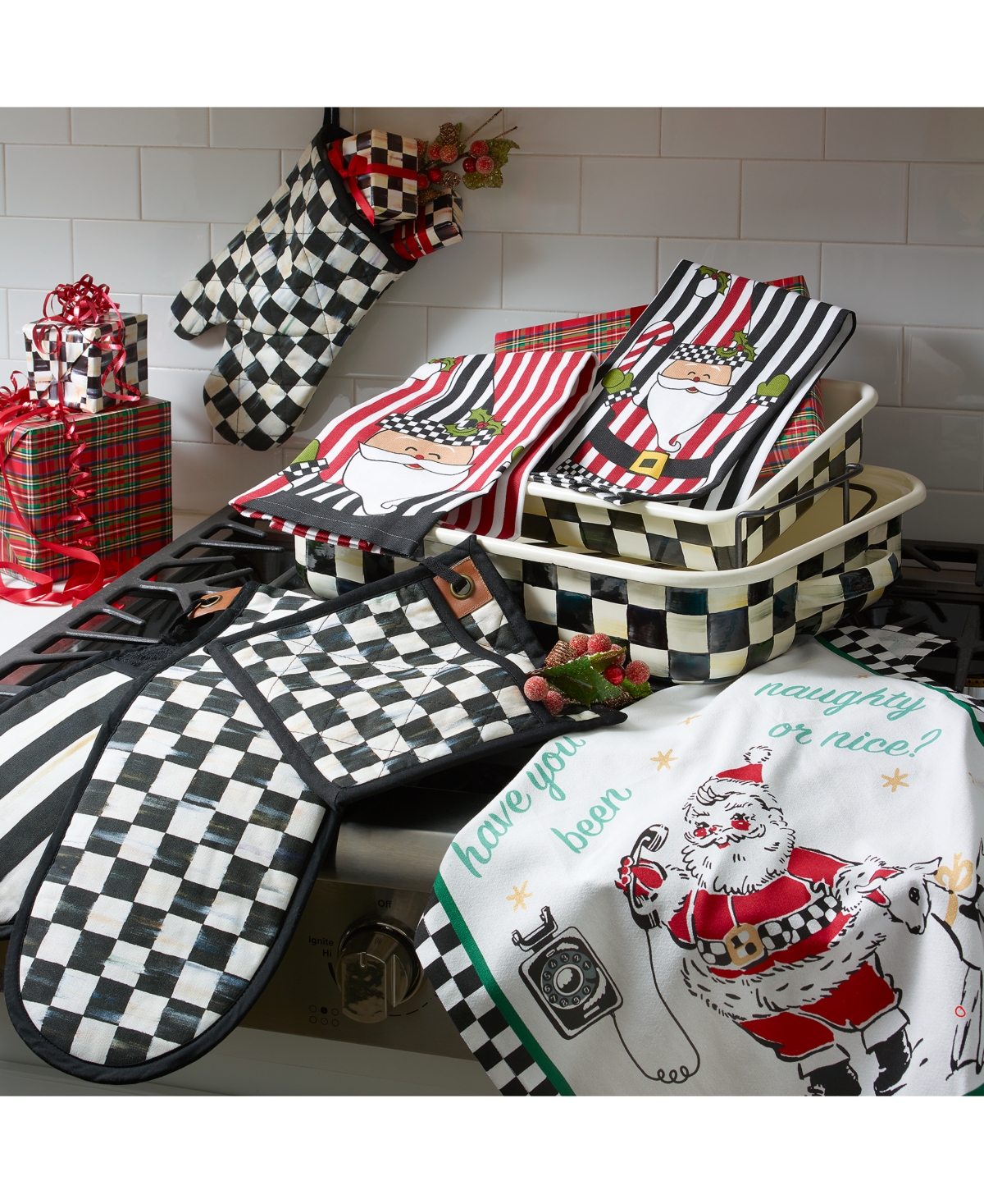 MacKenzie-Childs Courtly Check Roasting Pan with Rack