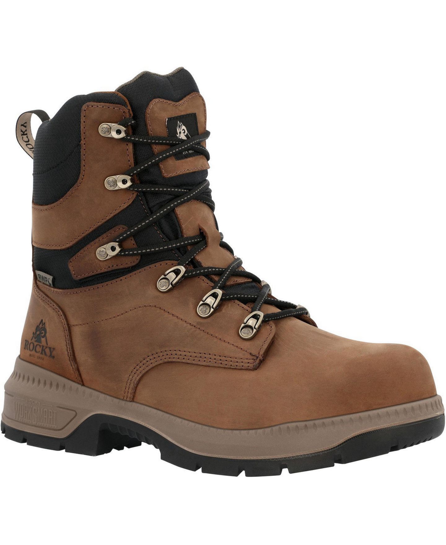 Мужские ботинки ROCKY Worksmart 8" Comp Toe Internal MET Guard Work Boot, цвет: Crazy Horse — фото 1
