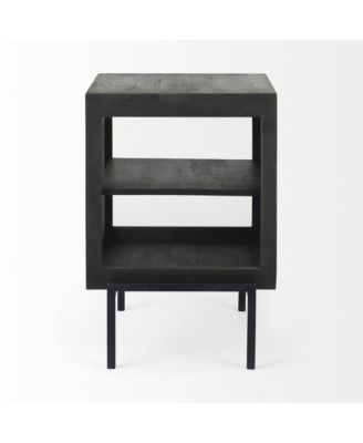 Rustic Solid Wood Square End Table – Natural Grain Finish