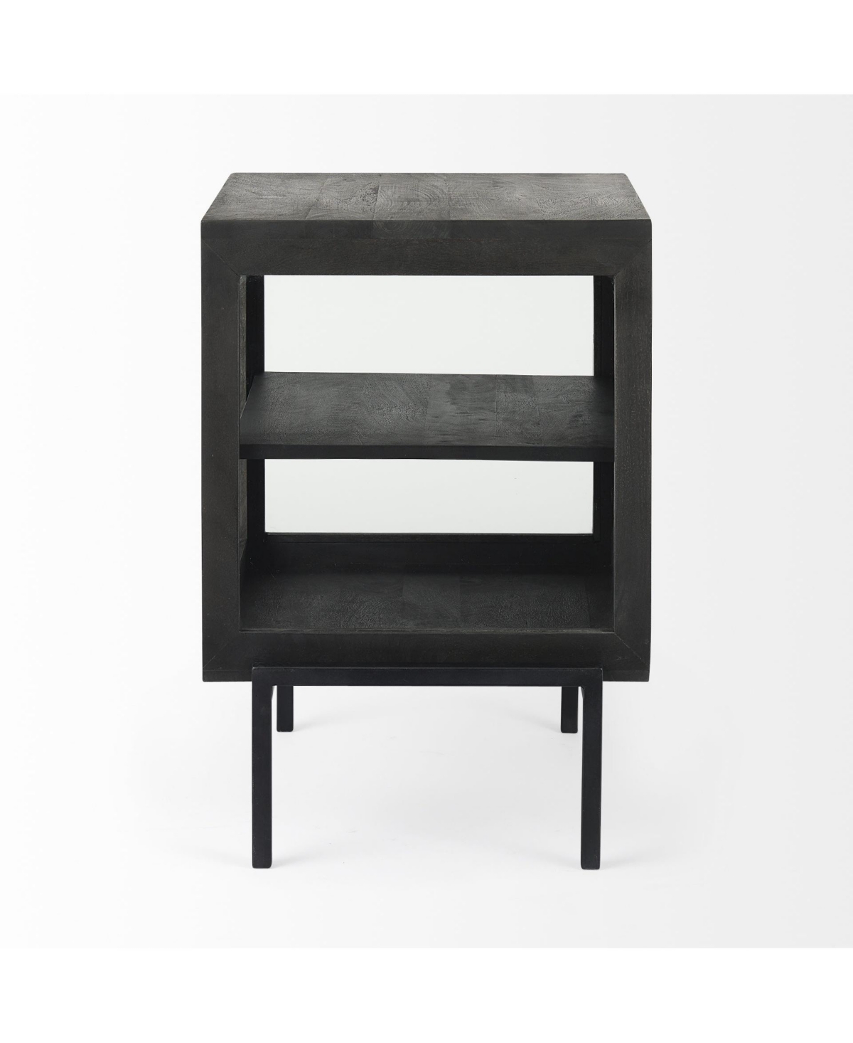 Rustic Solid Wood Square End Table – Natural Grain Finish