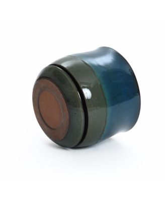 Blue and Green Ombre Round Decorative Ceramic Planter Pot