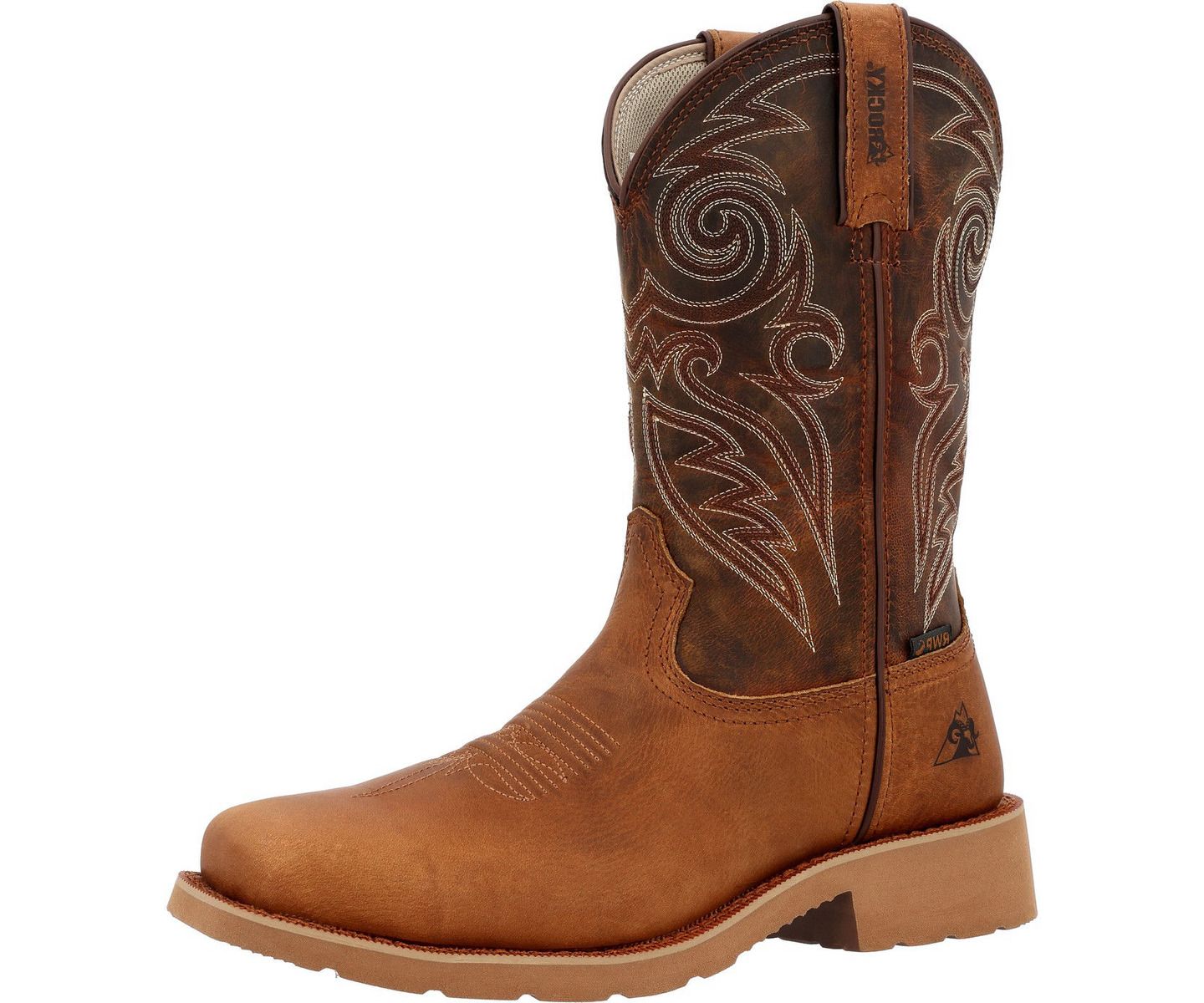 Мужские ботинки ROCKY MonoCrepe 12" Steel Toe Western Boot, цвет: Табачный — фото 7