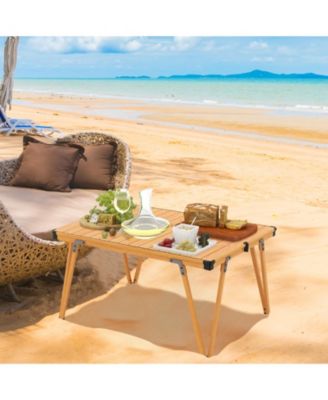 Folding Camping Table Picnic Table with Storage Bag and Waterproof Desktop