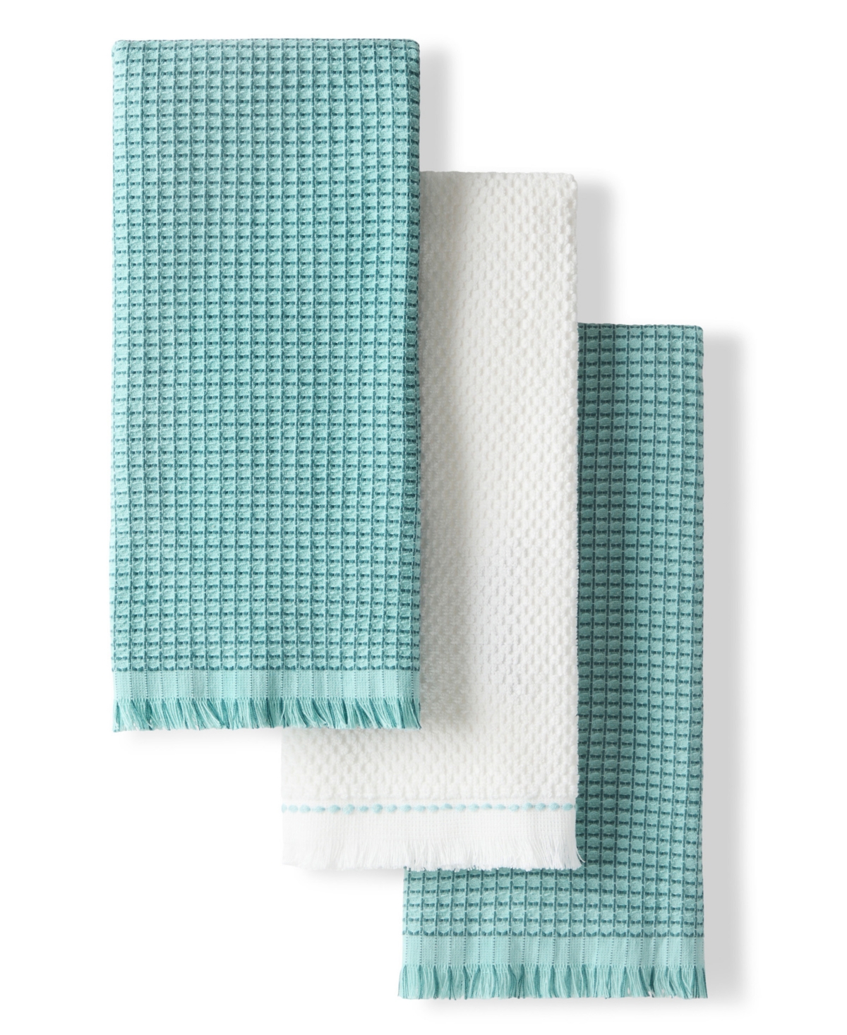 Gourmet Series Gridlines Kitchen Towels Set of 3, 18" x 28" - Dried Rose