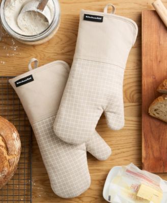 Gourmet Series Gridlines Oven Mitts Set, Pack of 2