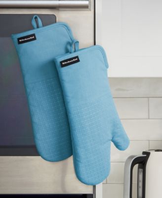 Gourmet Series Gridlines Oven Mitts Set, Pack of 2