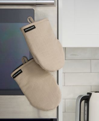 Gourmet Series Gridlines Mini Oven Mitts Set, Pack of 2