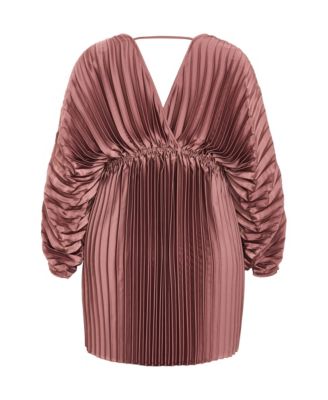 Plus Size Chloe Accordion Sleeve Pleat Dress
