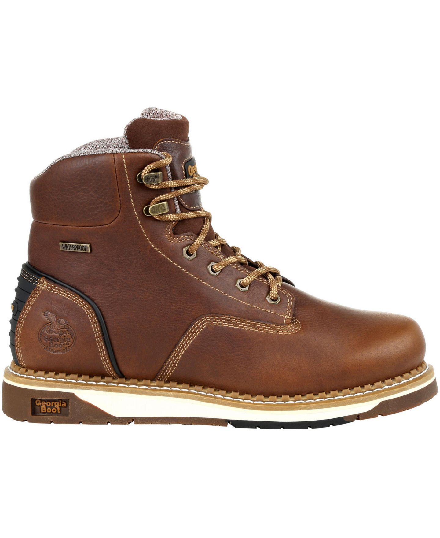 Мужские ботинки GEORGIA BOOT Amp LT Wedge Waterproof Work Boot, цвет: Коричневый — фото 1