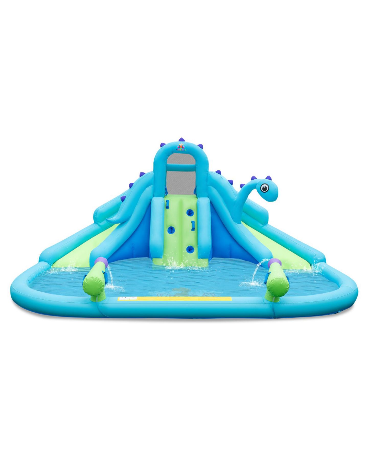 Детские игрушки Mecale Dinosaur-Themed Dual Slides Inflatable Water Slide, Ages 3-10, цвет: Синий — фото 1
