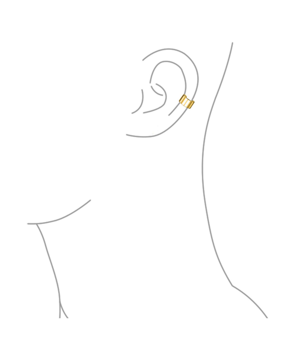 Bling Jewelry Statement Ear Cuff Cartilage Earrings Non Pierced Bold Gold Plated Design