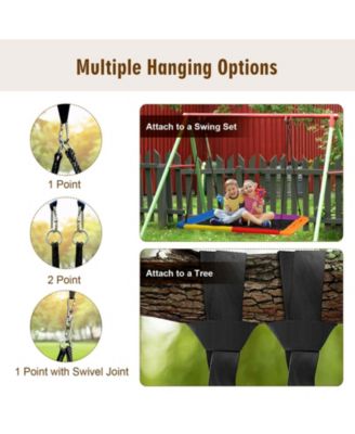 60 Inches Platform Tree Swing Outdoor with  2 Hanging Straps