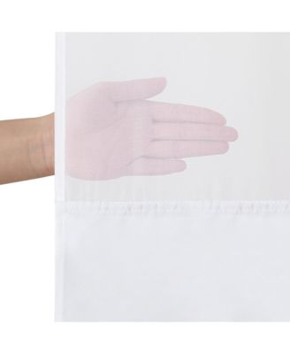 Hookless Shower Curtain Abstract Lines Shower Curtain with Sheer Panel, Snap-In Liner, and Grommets, 72x75