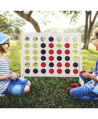 4-in-a-row Game Set Wooden Jumbo 4-to-Score Game with Carrying Bag
