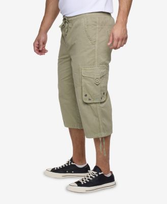 X RAY Men's 18" Elastic Waist Capri Long Cargo Shorts