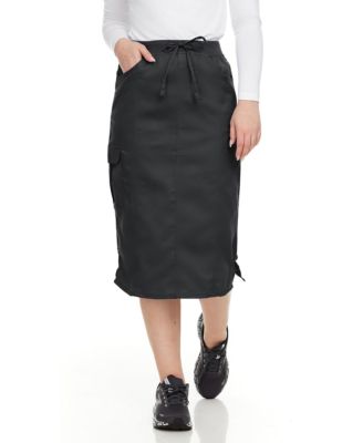 Women's Professional Stretch Five Pocket 'Debra' Scrub Skirt Scrubs, Wine, Large
