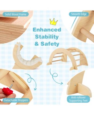 6 in 1 Kids Climbing Arch Playset wIth Removable Cushion and Stoppers